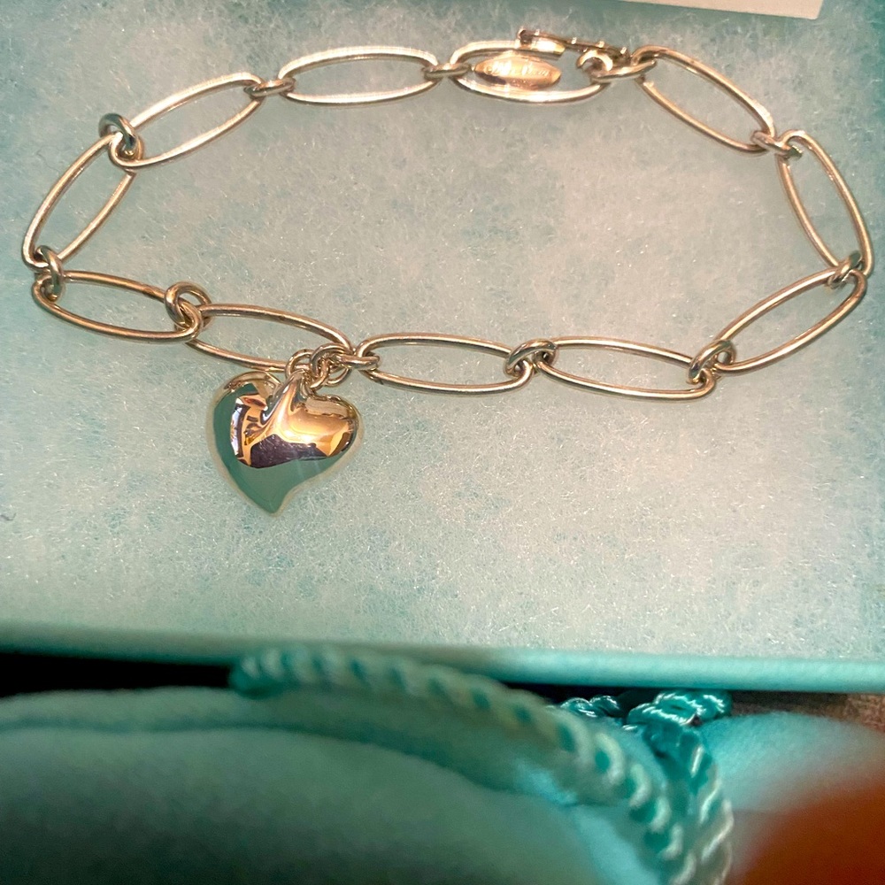 Tiffany & Co Discontinued Elsa Peretti Closed Heart Chain Bracelet